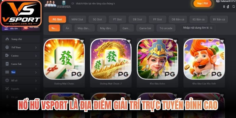 Nổ hũ VSport là địa điểm giải trí trực tuyến đỉnh cao thu hút nhiều bet thủ
