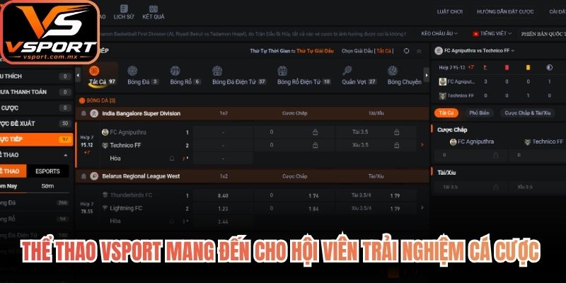 Thể thao VSport mang đến cho hội viên trải nghiệm cá cược đỉnh cao